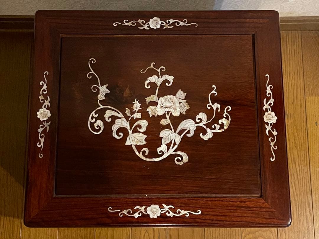 螺鈿(ラデン)家具 螺鈿細工 小引出し 3段 小型チェスト アンティーク