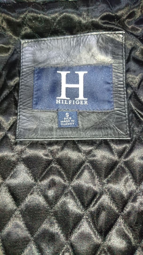 トミーヒルフィガー 本革 赤ライン ライダースジャケット