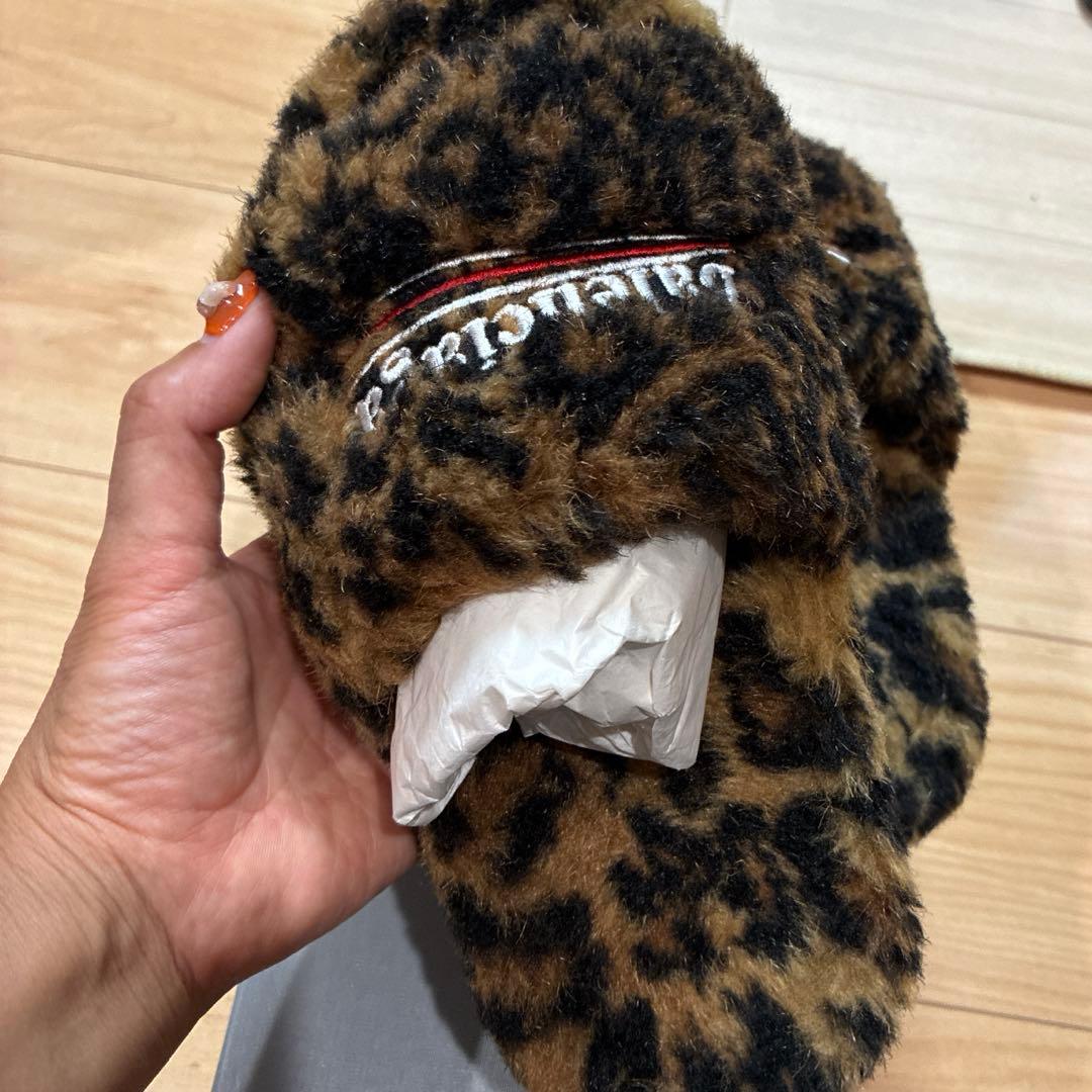 最終価格【新品未使用】BALENCIAGA Furry Slide レオパ37