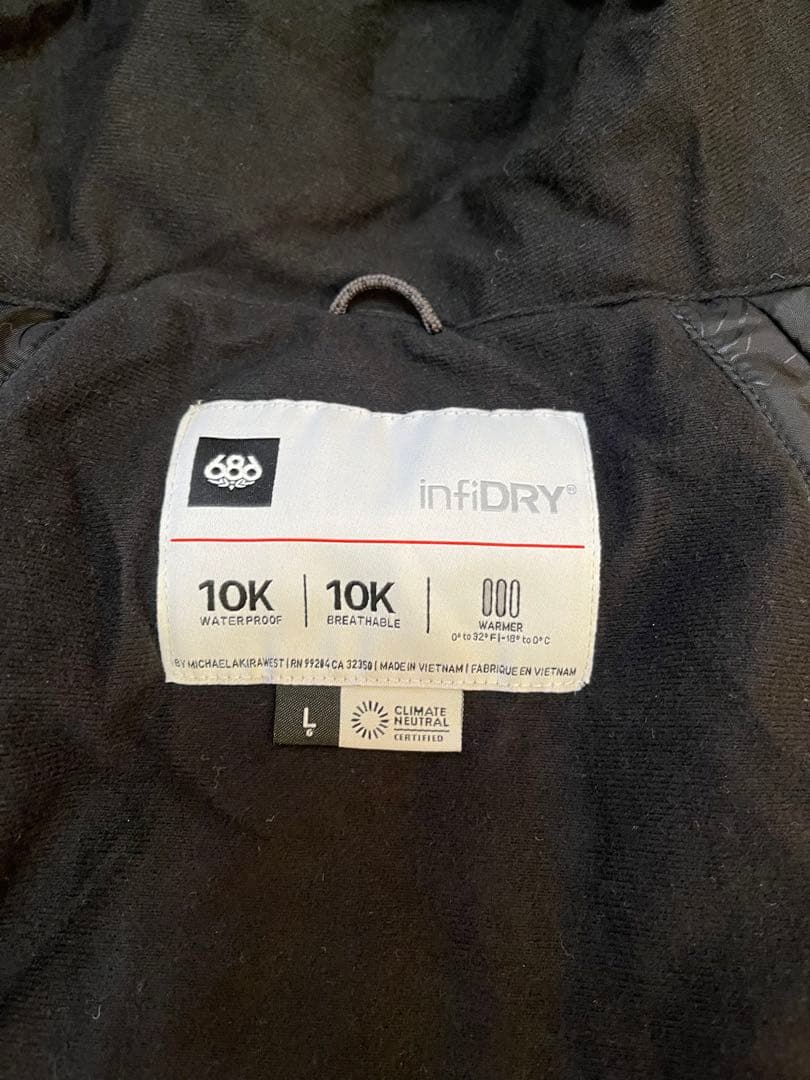 【美品】686 スノーボードウェア ジャケット L セットアップ　使用回数1回