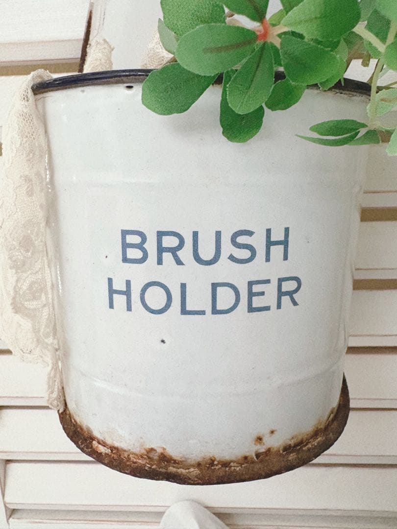 アンティーク☆ホーローブラシホルダー　イギリス