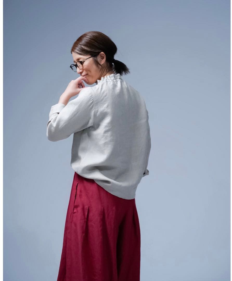 [専用]wafu◆プレミアム シャーリング リネントップス◆フラックス◆サイズ１