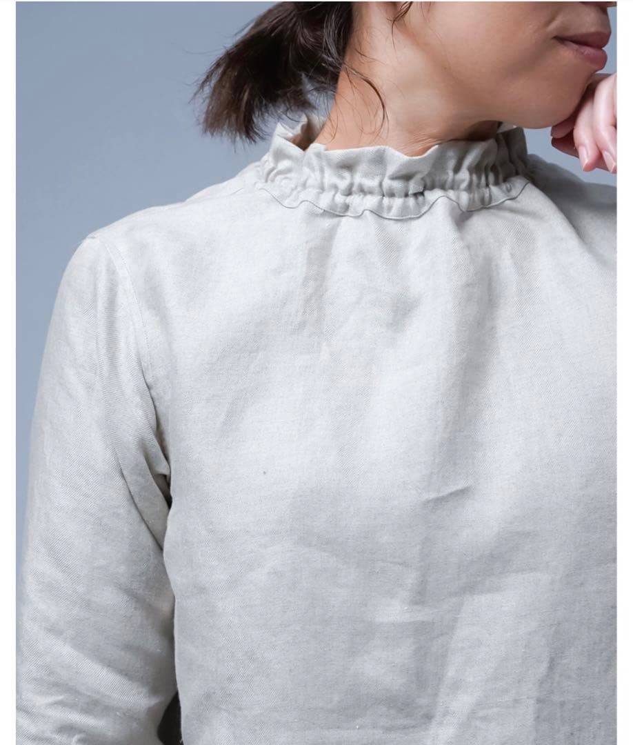 [専用]wafu◆プレミアム シャーリング リネントップス◆フラックス◆サイズ１