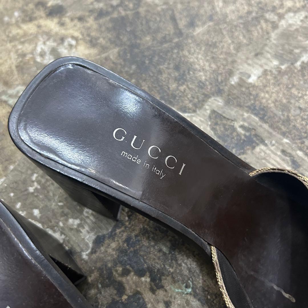 GUCCI シール サンダル 38 1/2
