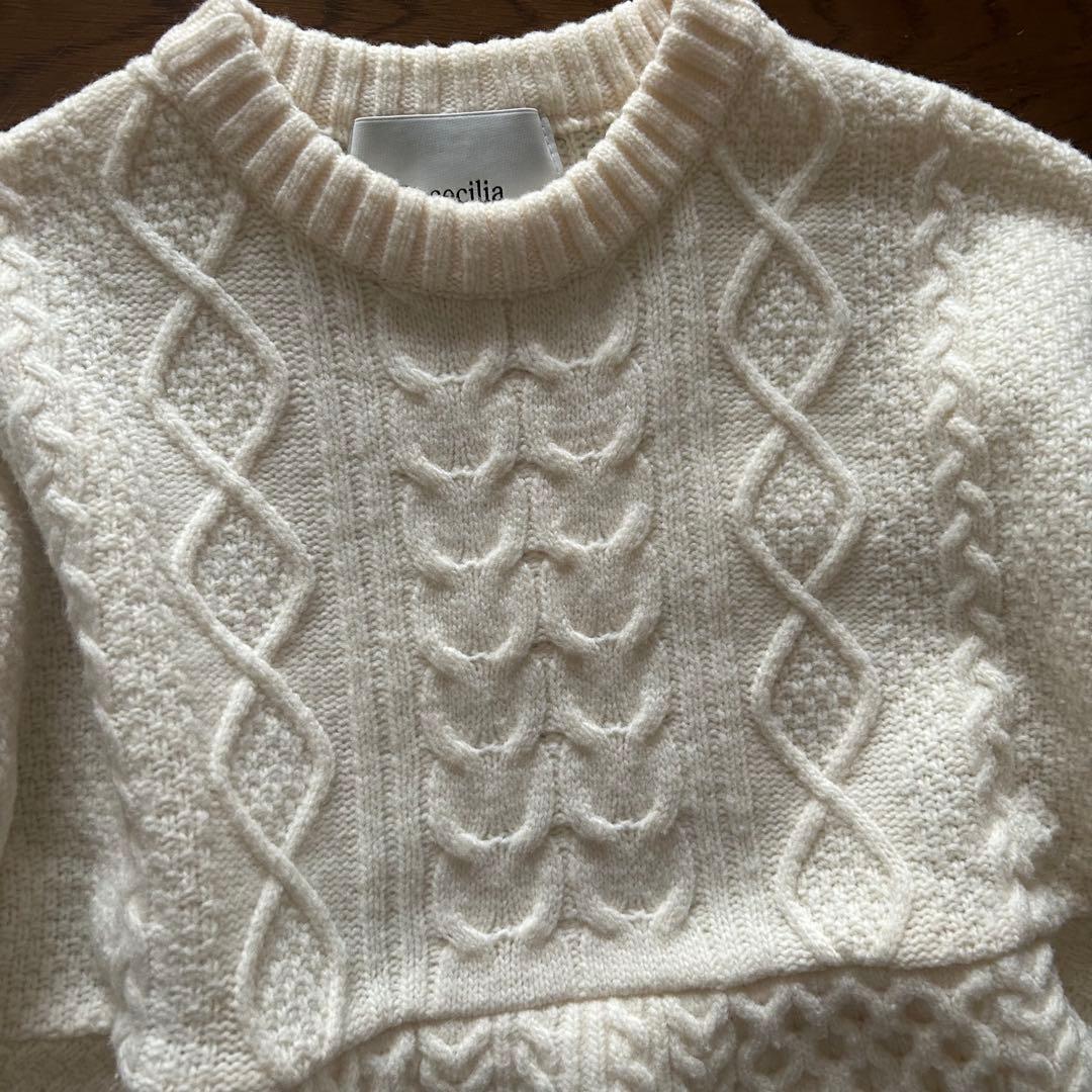 st.cecilia girlish ガーリッシュ♡ぺプラムケーブルニット