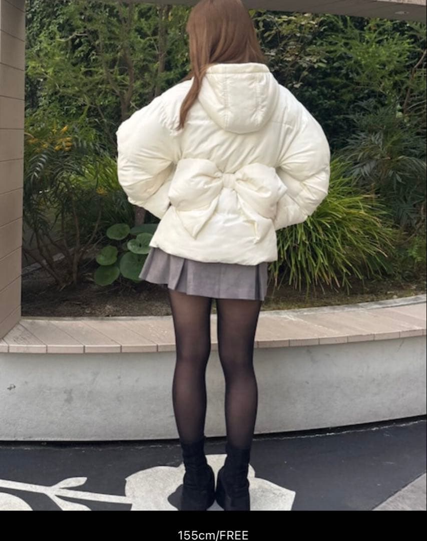 CALNAMUR パフショートバックリボンブルゾン ホワイト完売色