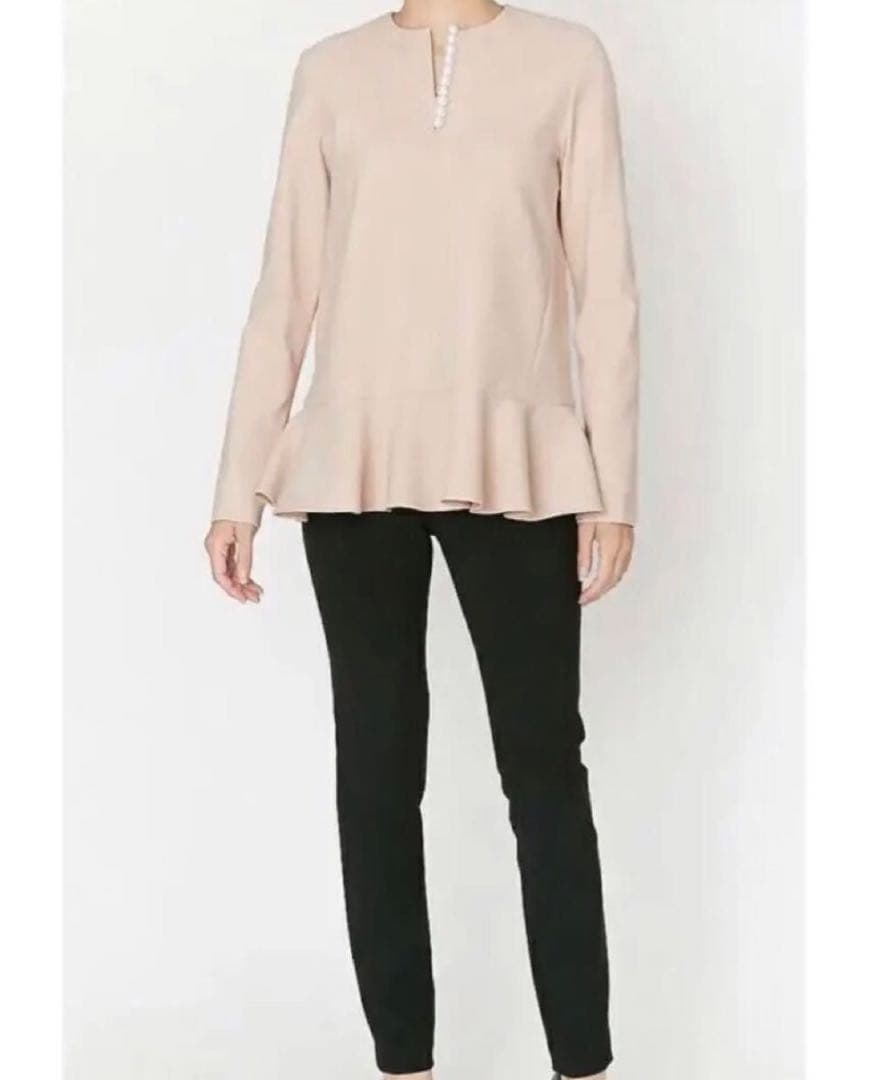 マーフィーヨーコチャン 美品 スリット ライン ラッフル パール ブラウス