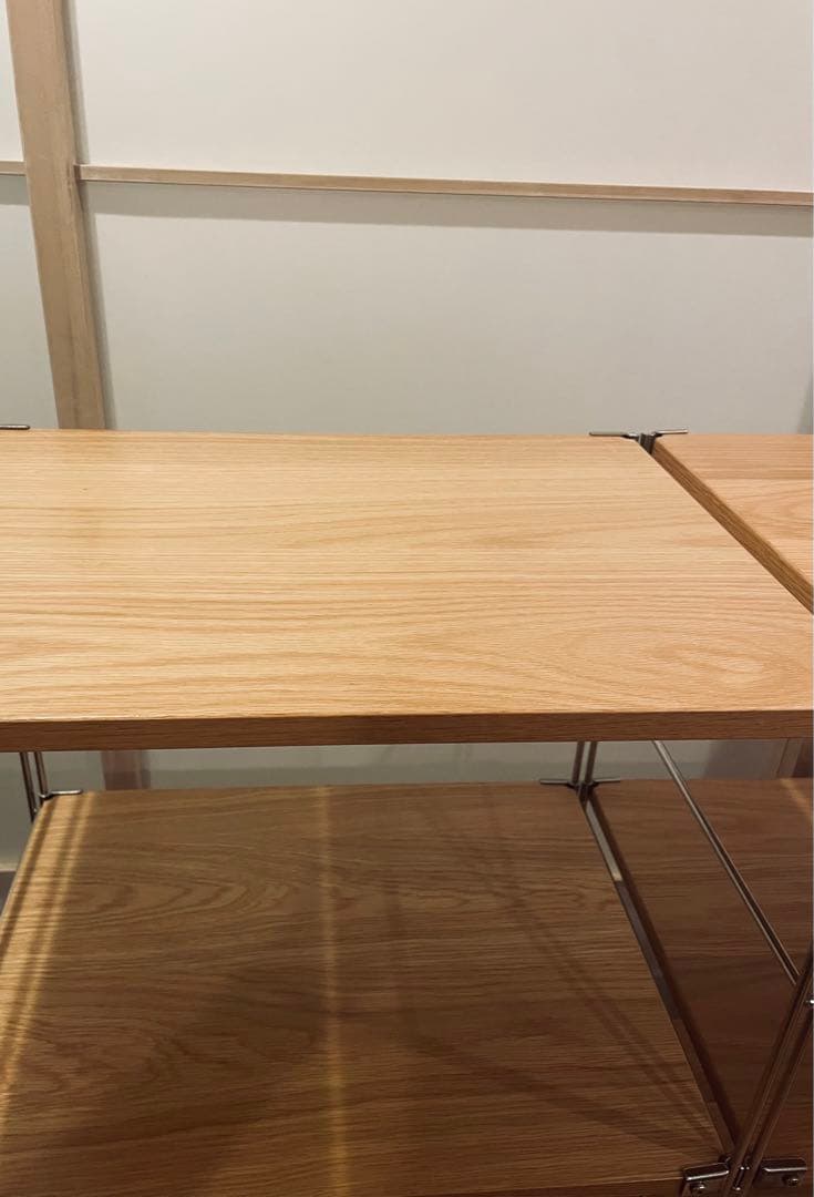 地震対策にも！無印良品 ステンレスユニットシェルフコーナー棚・中セット