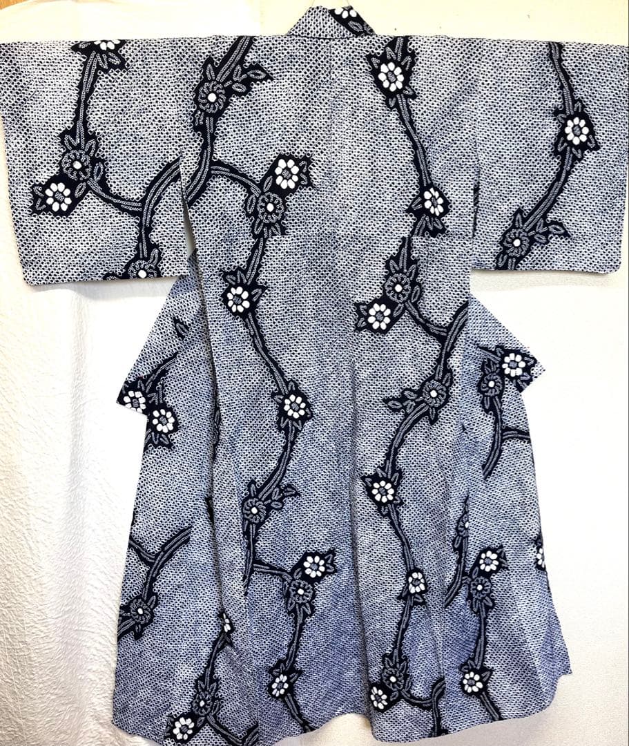 有松鳴海絞り　浴衣　色無し　（223）