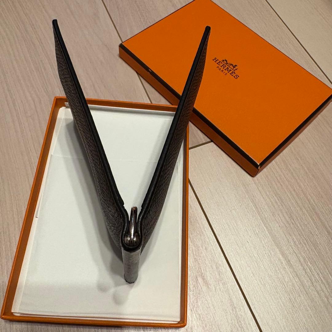 【希少品】HERMES エルメス マネークリップ ポーカー ブラック