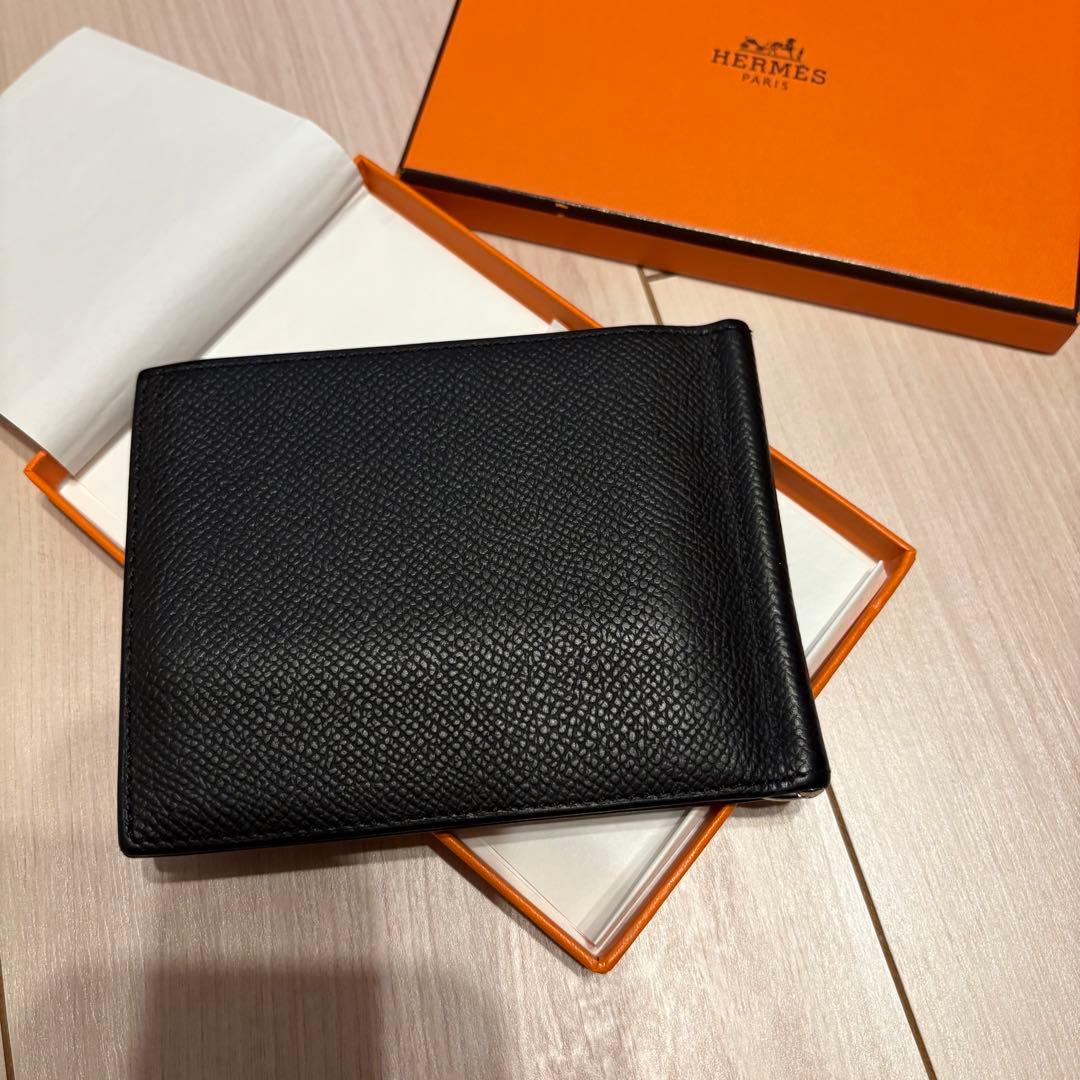【希少品】HERMES エルメス マネークリップ ポーカー ブラック