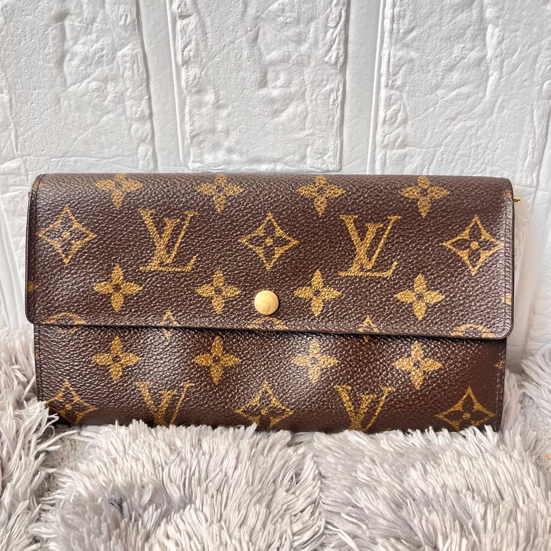 ルイヴィトン　ポルトモネクレディ　長財布　モノグラムキャンバス　ブラウン