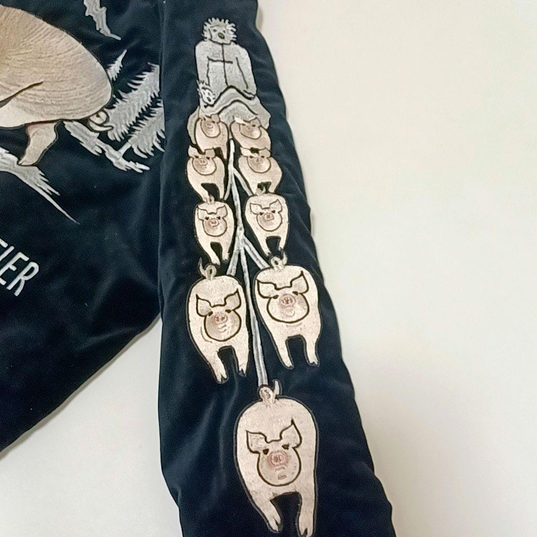 STUDIO DARTISAN　ベロア　リバーシブル　中綿　スカジャン　ブラック