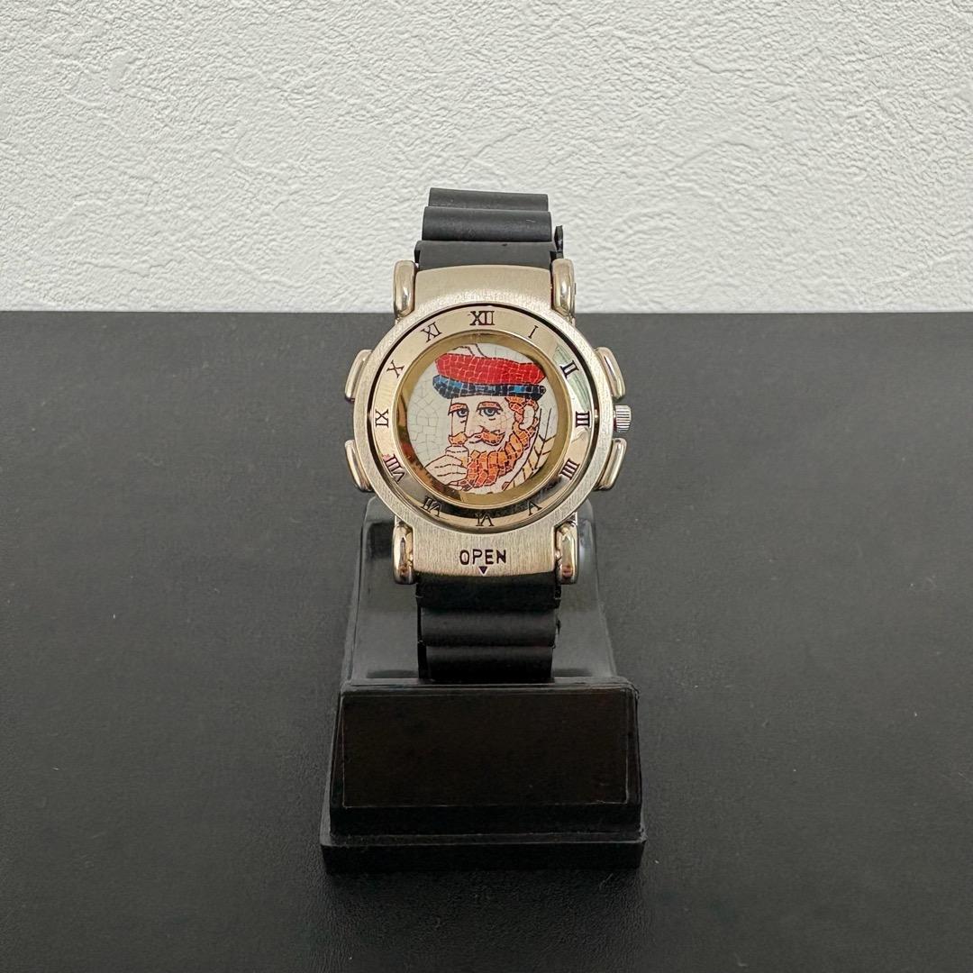 【レア非売品】ブラックニッカ　２Way 腕時計 方位磁針 ラバー製ベルト