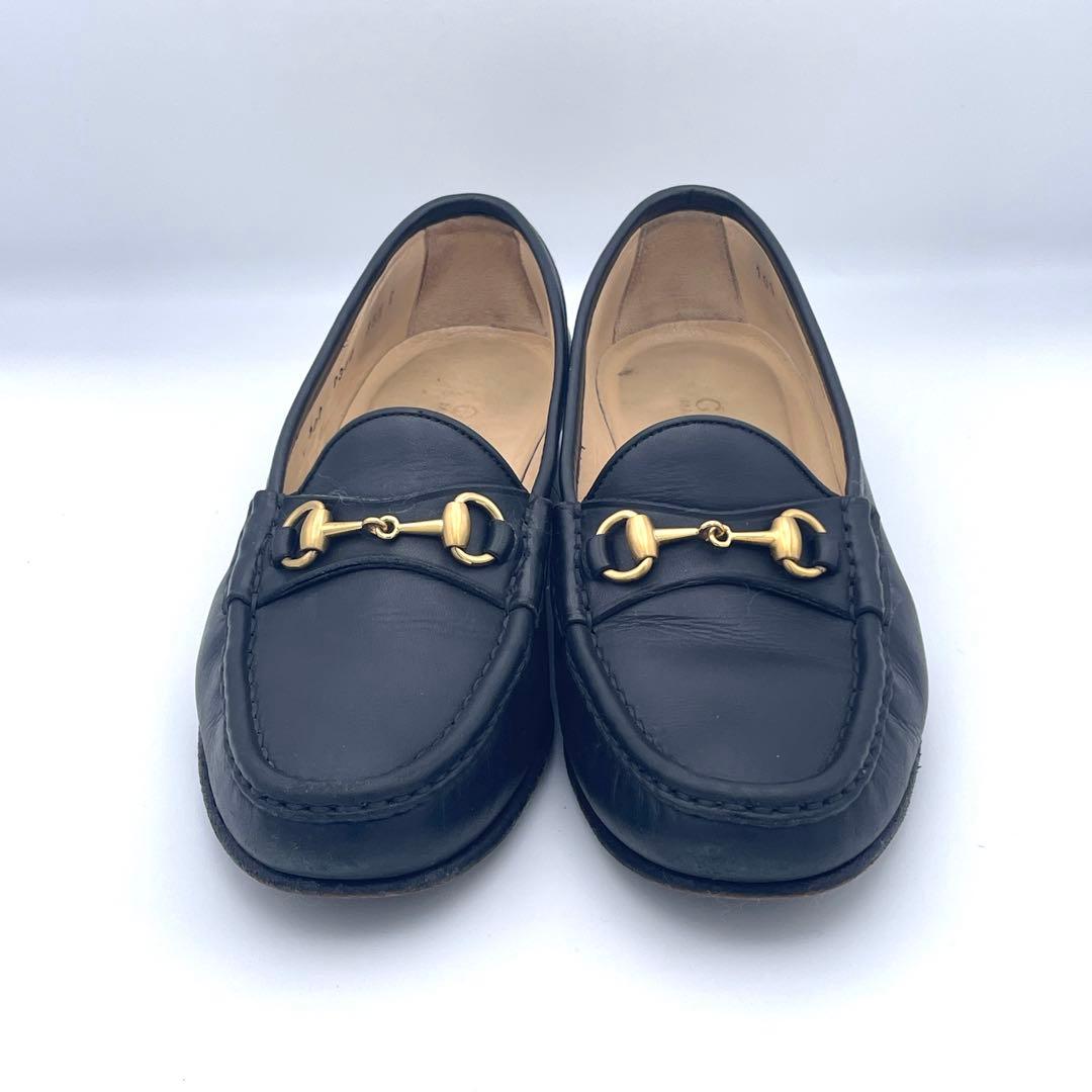 イタリア製✨グッチ GUCCI【22.5】ホースビットローファー/レザー/金具✨