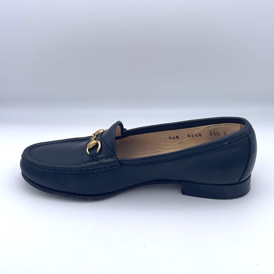 イタリア製✨グッチ GUCCI【22.5】ホースビットローファー/レザー/金具✨