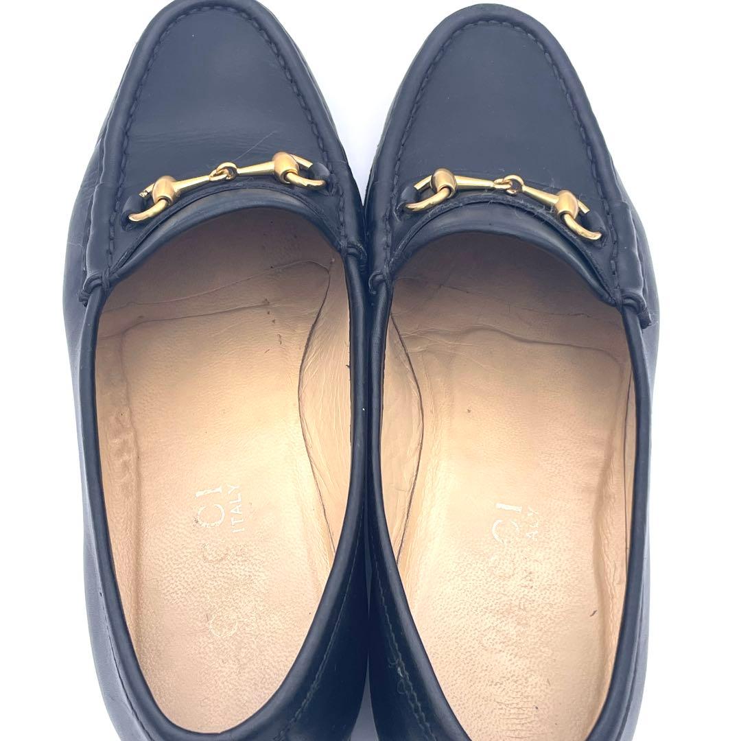 イタリア製✨グッチ GUCCI【22.5】ホースビットローファー/レザー/金具✨