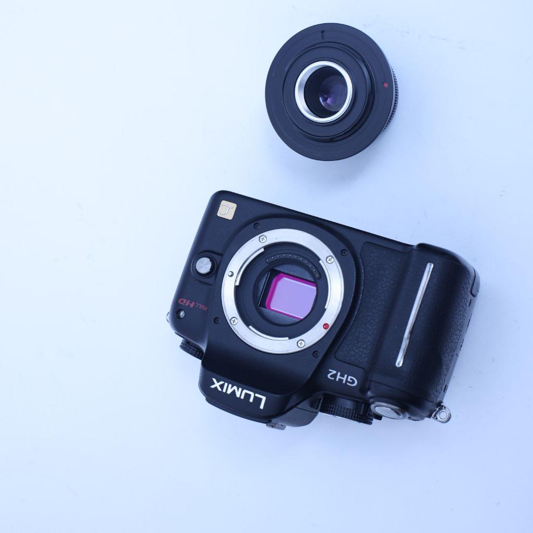 スマホ転送可　Panasonic　Lumix GH2　単焦点レンズ付き