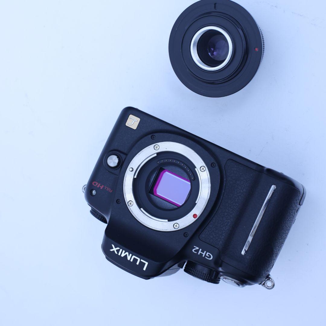 スマホ転送可　Panasonic　Lumix GH2　単焦点レンズ付き