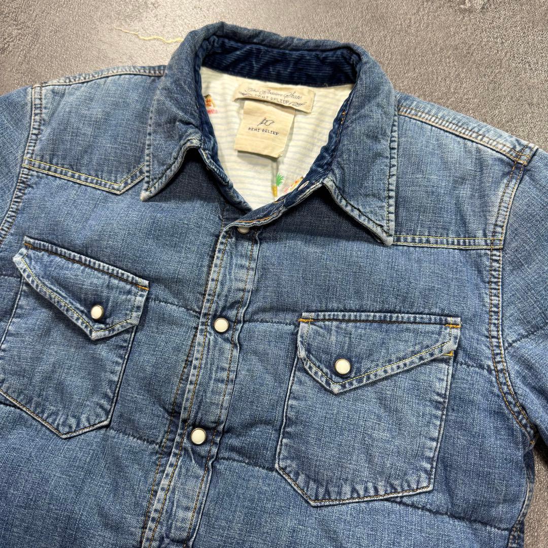 REMI RELIEF BeamsコラボデニムダウンシャツMレミレリーフビームス