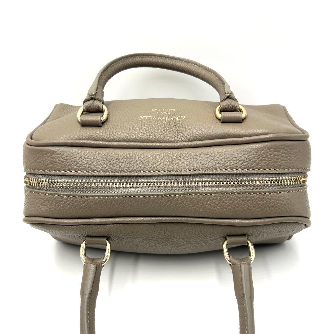 【新品同様】CHRISTIAN VILLA ボストンバッグ 2way グレージュ