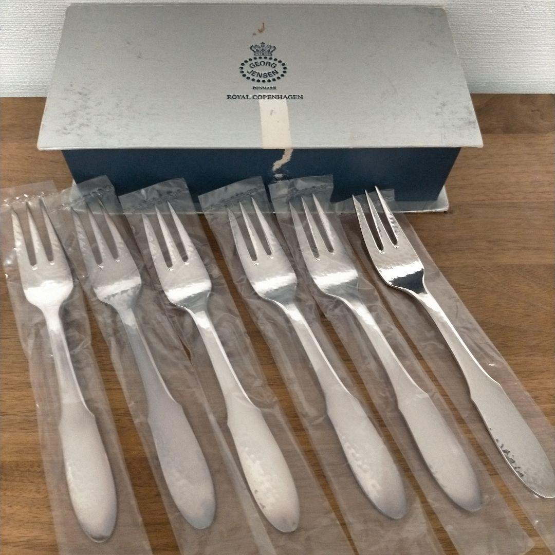 5本未開封 ジョージジェンセン フォーク 6本 カラトリー E.P.N.S刻印