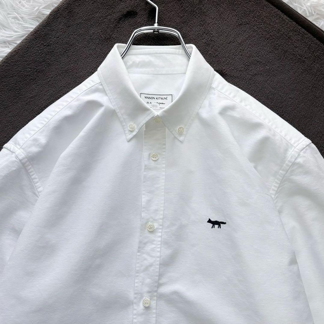 大きいサイズ42✨メゾンキツネ オックスフォードシャツ ボタンダウン ホワイト