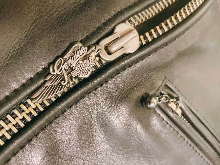 【ハーレーダビッドソン】シングルライダースジャケット 革ジャン　XS