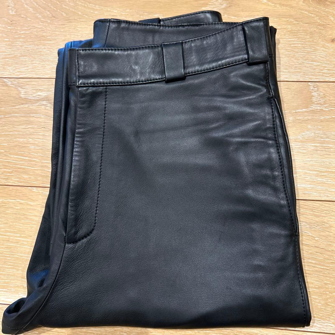 H BEAUTY&YOUTH レザーワイドパンツ