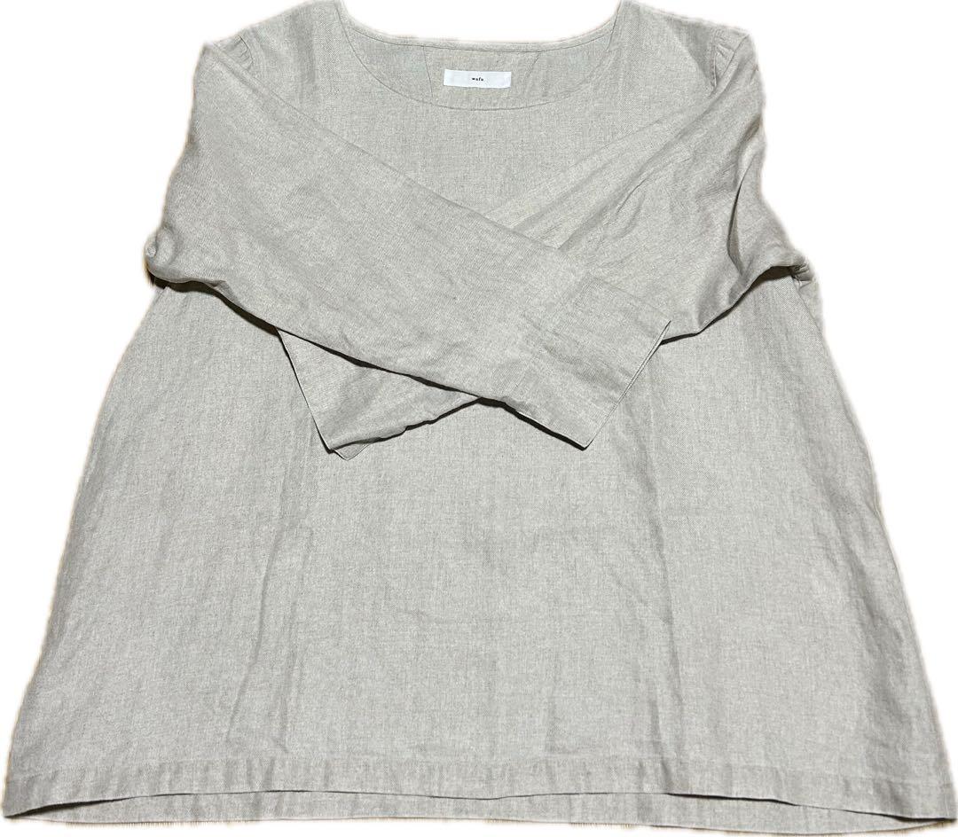 wafu. プレミアムリネン・薄地／丸首インナートップス／ＬＬ