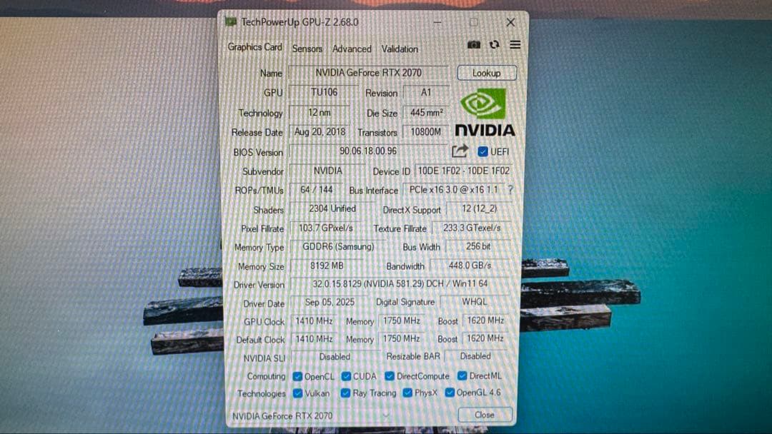 PALIT Geforce RTX2070 8GB 動作確認済！