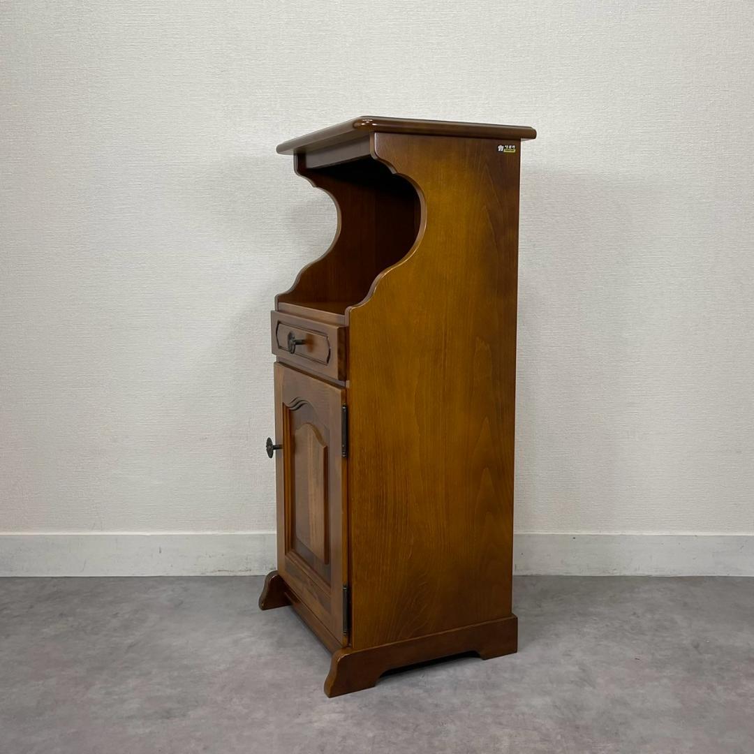 オールドカリモク コロニアル 電話台 サイドチェスト ディスプレイ台 ビンテージ