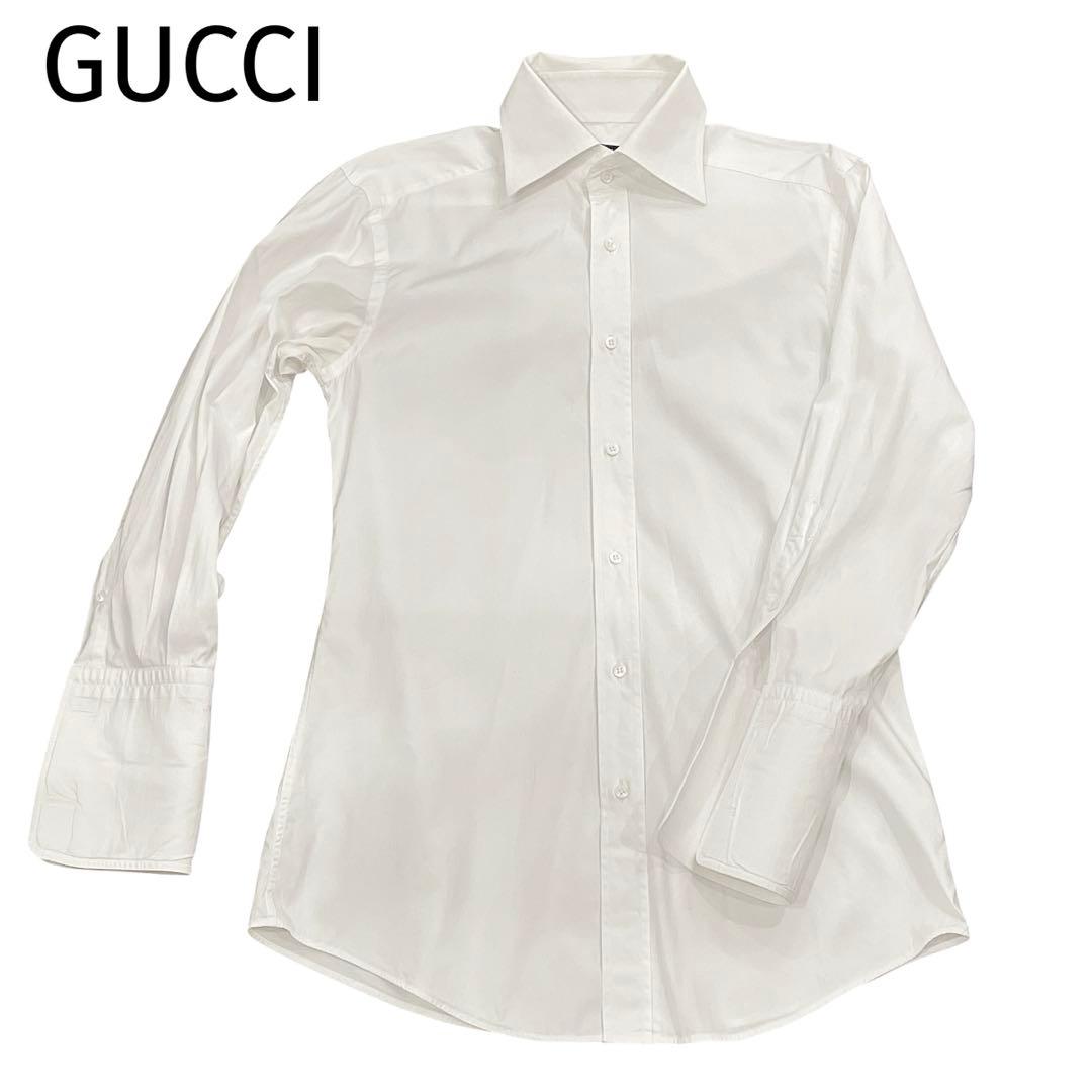 GUCCI グッチ ドレスシャツ ダブルカフス 白 39