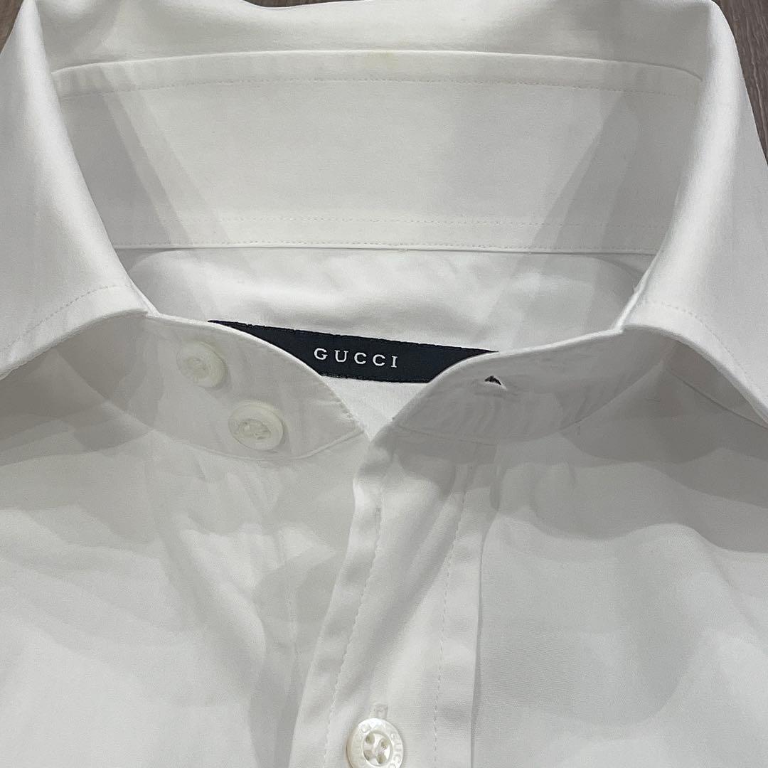 GUCCI グッチ ドレスシャツ ダブルカフス 白 39