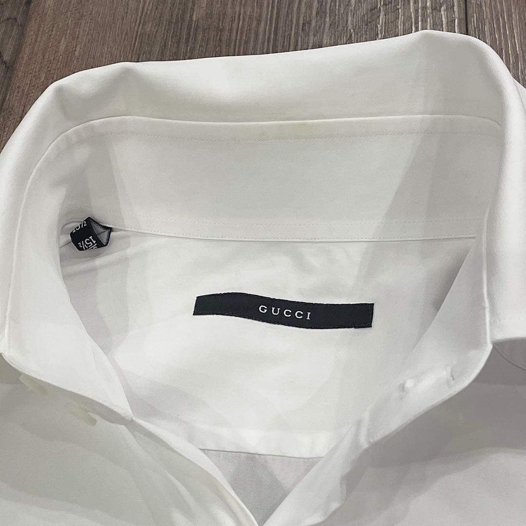 GUCCI グッチ ドレスシャツ ダブルカフス 白 39