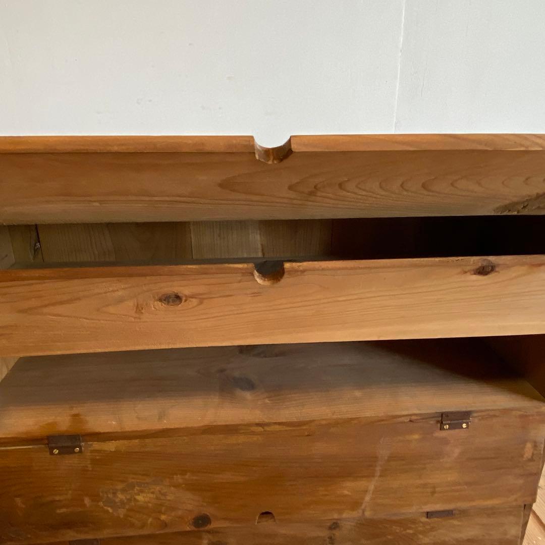 アンティーク パタパタ棚 無垢材 チェスト 古道具 y119