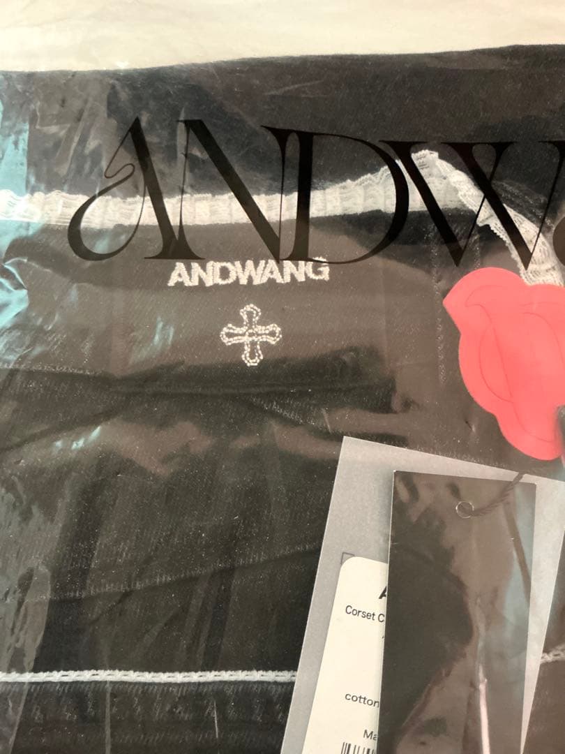 新品未開封andwang Cut-Out Ribbon Flare Denim