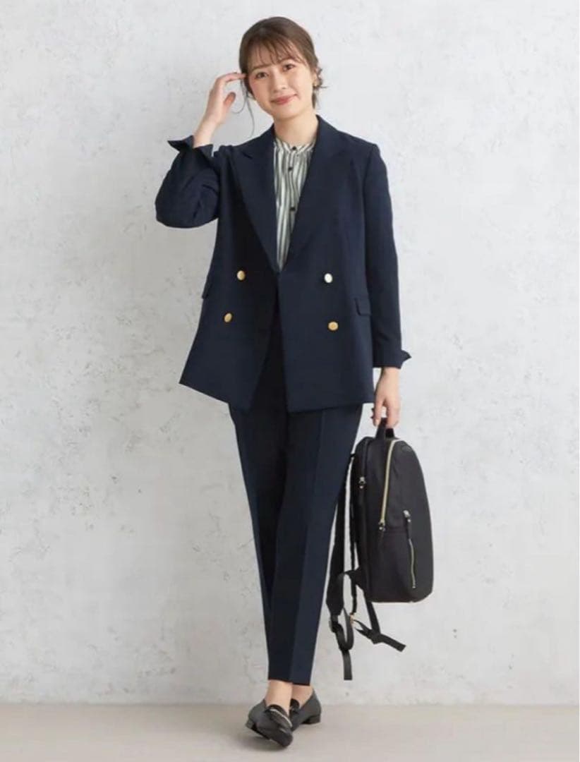 11月末までAOKI パウダリーストレッチツイル ダブルジャケット セットアップ