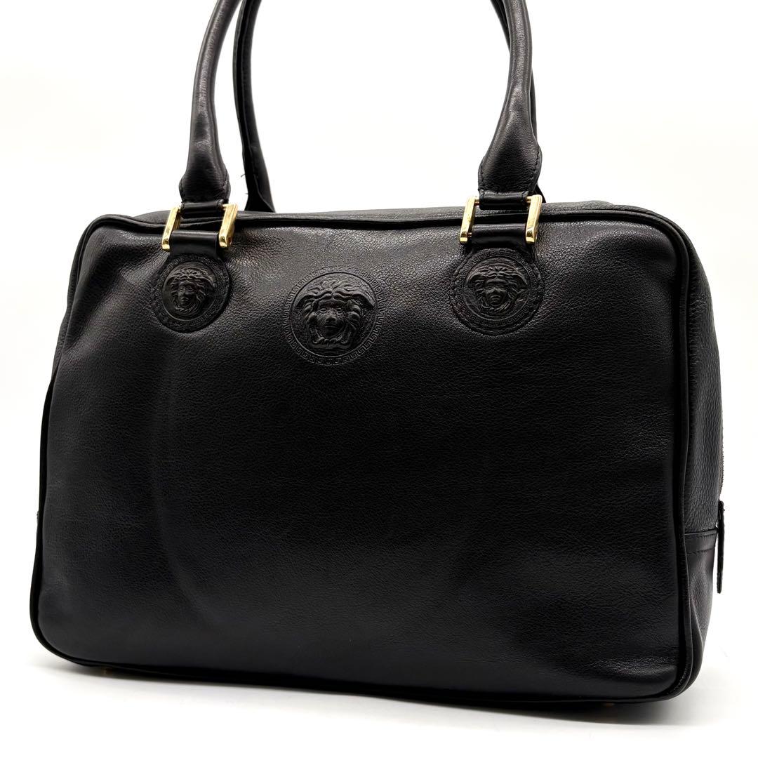 美品✨ヴェルサーチ ハンドバッグ メデューサ レザー ゴールド金具 ブラック