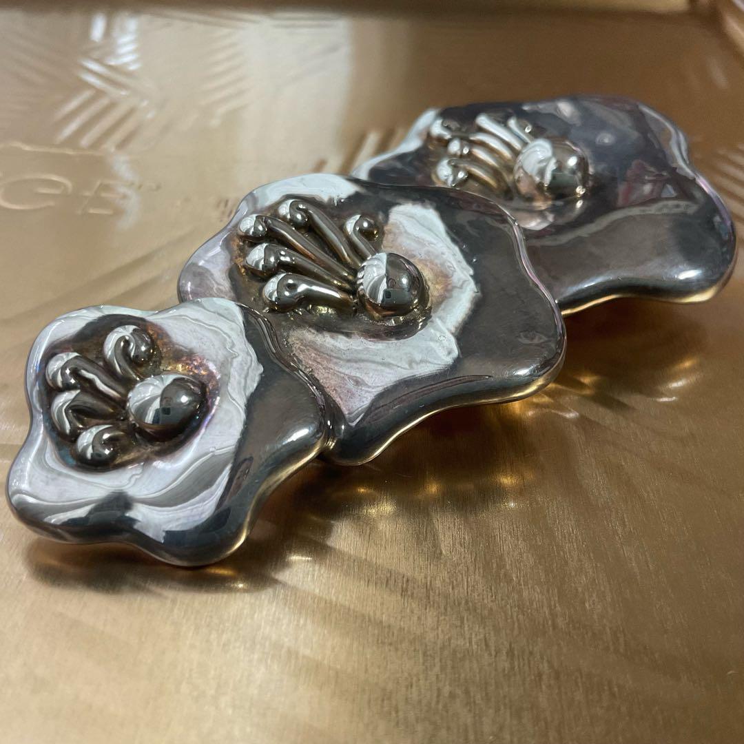 【イスラエルで購入】アンティークシルバーブローチ　925刻印　超大きめ　大ぶり