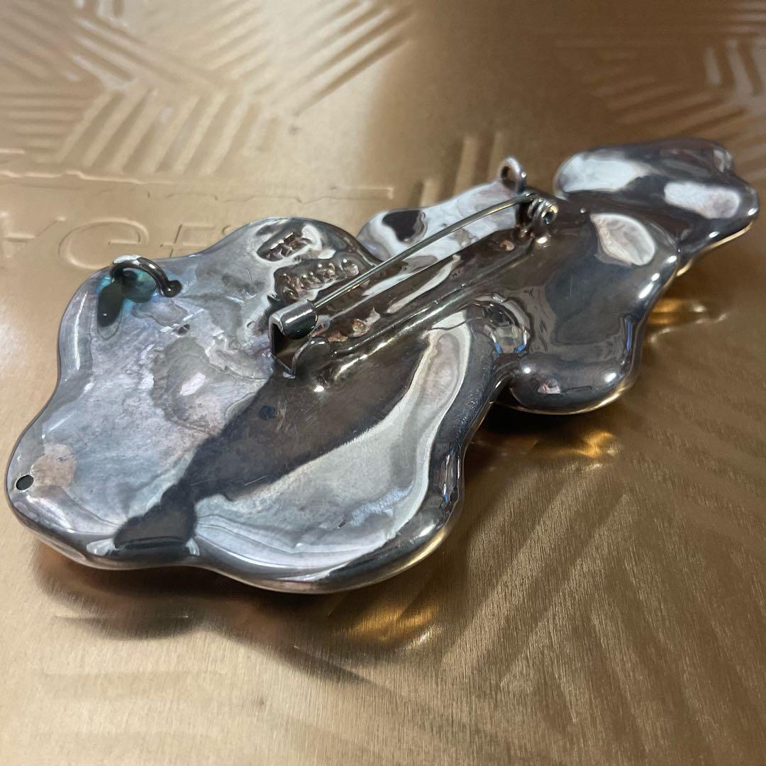 【イスラエルで購入】アンティークシルバーブローチ　925刻印　超大きめ　大ぶり