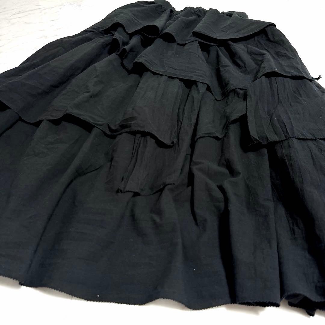 【美品】アニュアンス イレギュラー ティアード ボリュームスカート 美シルエット