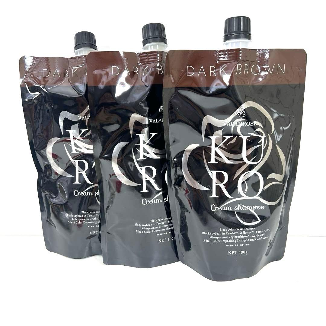 VR クロクリームシャンプー　ダークブラウン　ヘアカラークリームシャンプー　3個