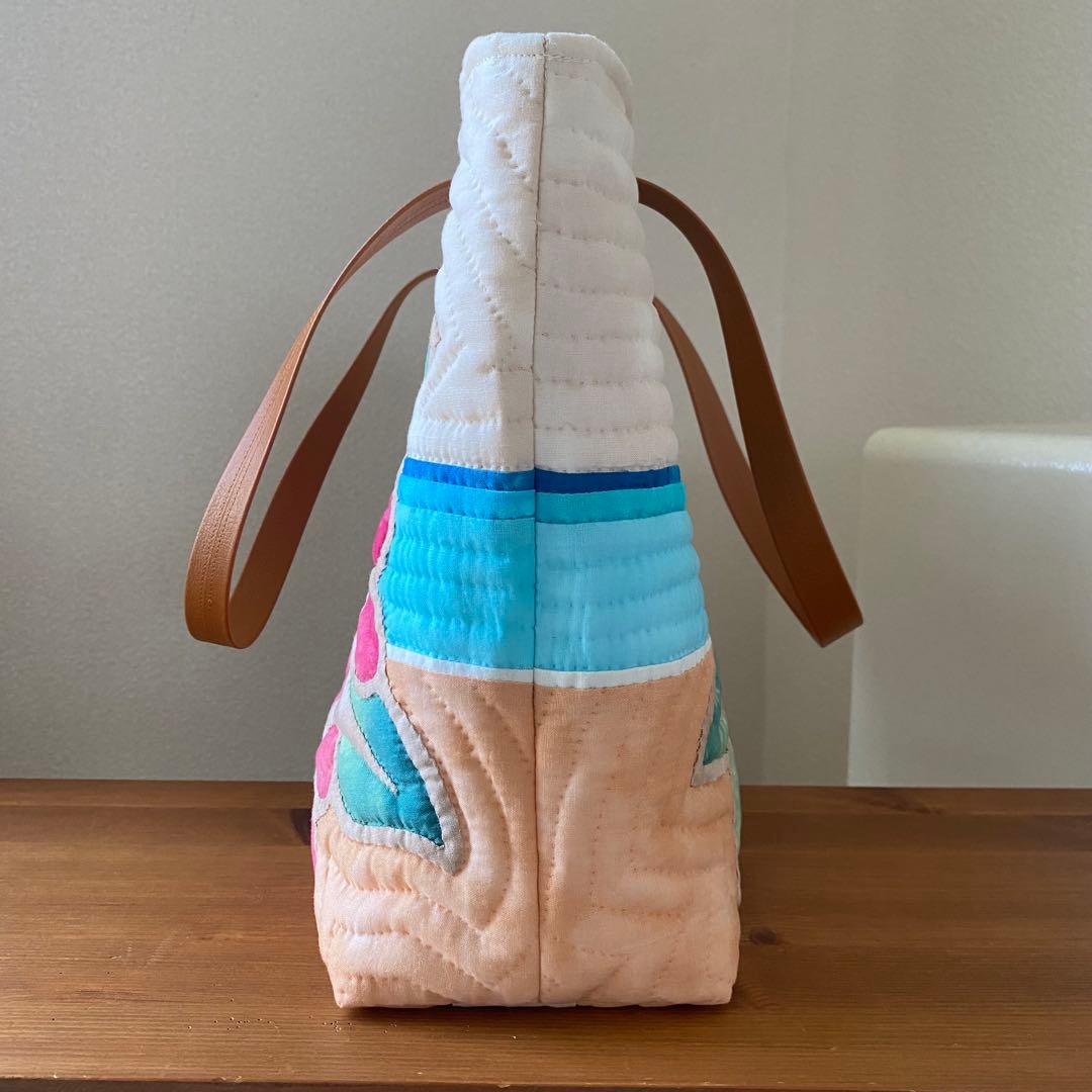 ハワイアンキルト◆トートバッグ◆プルメリア◆ハンドメイド