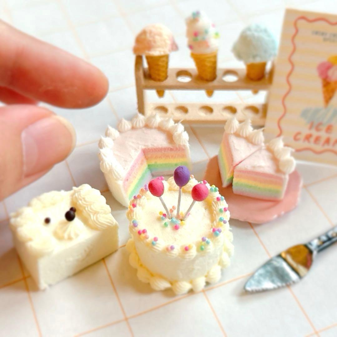 ミニチュアスイーツ　アイスクリームパーティー　ミニチュアフード　ハンドメイド