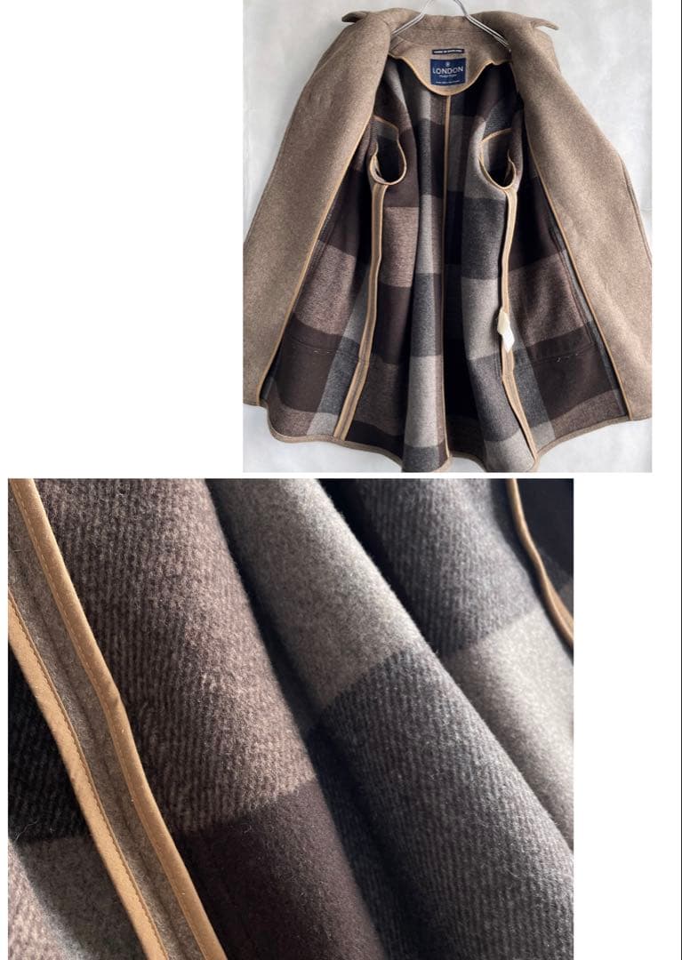 美品✨24AW ロンドントラディッション ケープ風ダッフルコート ブラウン 34