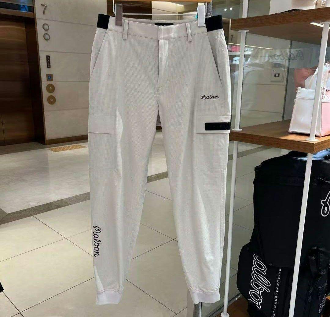 Malbon メンズ ロングパンツ カーゴタイプ ブラック 多サイズ展開 美品⛳