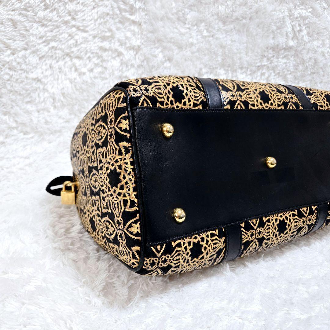 限定値下☆【希少】印傳屋 INDEN-YA キナート ボストンバッグ 鹿革 本革