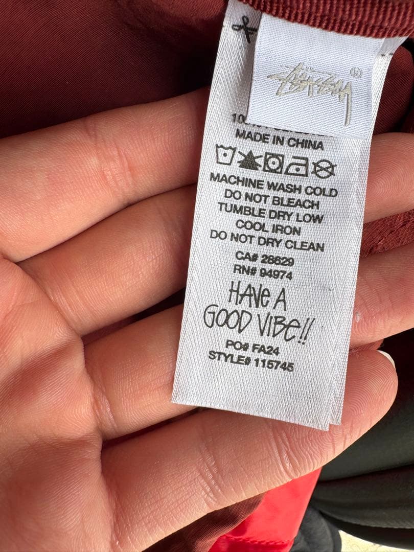 Stussy シェルジャケット　赤