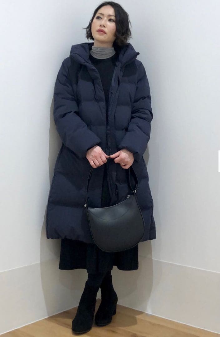 UNIQLO ユニクロ シームレスダウンロングコート ブラック レディース XL